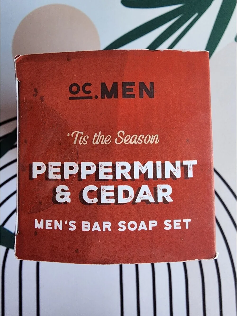 OC Men Peppermint & Cedar Men's Bar Soap Set Paraben & Sulfate Free 3 Bars